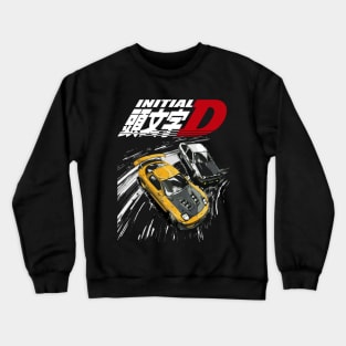 intial D - tendem mountain drift RX7 vs AE86 Crewneck Sweatshirt